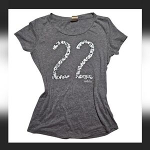 Grey Hollister Co. sequin logo tee